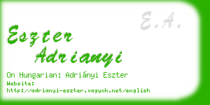 eszter adrianyi business card